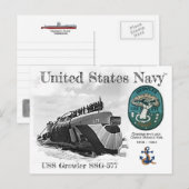 USS GROWLER SSG-577 ONDERZEEËR - BRIEFKAART (Voorkant / Achterkant)
