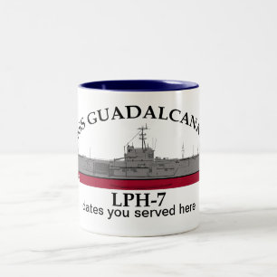 USS Guadalcanal, LPH-7, aanpasbare data gediend Tweekleurige Koffiemok