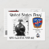 USS GUARDFISH SSN-612 BRIEFKAART (Voorkant / Achterkant)