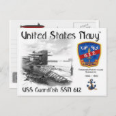 USS GUARDFISH SSN-612 BRIEFKAART z (Voorkant / Achterkant)