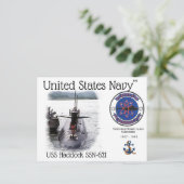 USS HADDOCK SSN-621 ONDERZEEËR BRIEFKAART (Staand voorkant)
