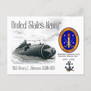 USS HENRY L. STIMSON SSBN-655 - CARTE POSTALE