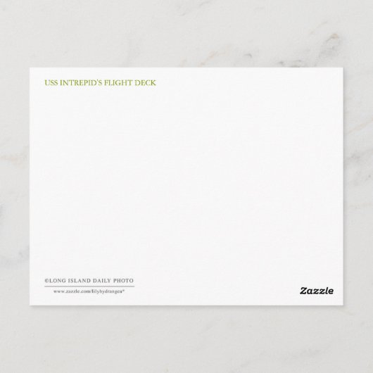 USS Intrepid's vlucht Deck Briefkaart (Achterkant)