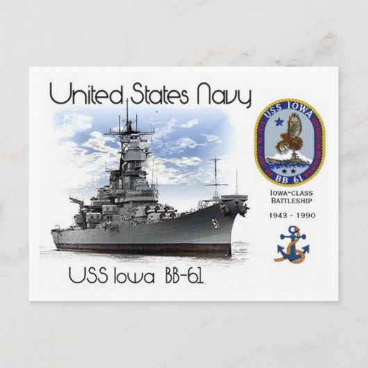 USS IOWA BB-61 BATTLESHIP - Carte postale (Devant)