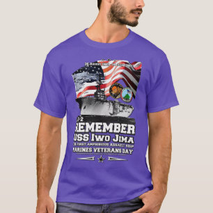 USS Iwo Jima LHD7 amfibische aanvalsschepen vetera T-shirt