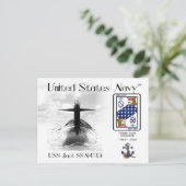 USS JACK SSN-605 SOUS-MARINE - CARTE POSTALE (Debout devant)