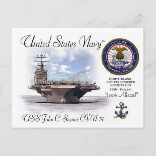 USS JOHN C. STENNIS CVN-74 CARRIER - Carte postale (Devant)