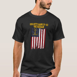 USS Kat Hawk CV-63 CVA-63 Vliegtuig Drager Veter T-shirt
