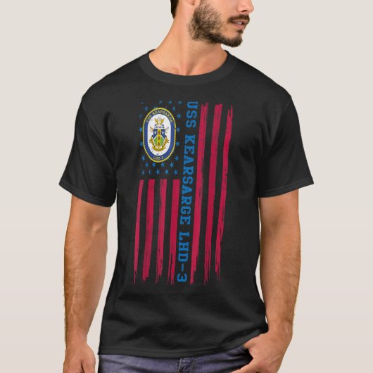 USS Kearsarge LHD 3 Amfibious Assault Ship Vetera T-shirt (Voorkant)
