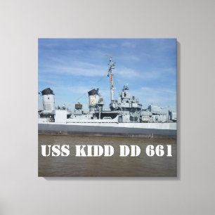 USS KIDD DD 661 Canvas afdrukken