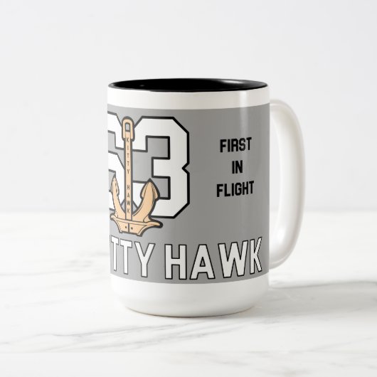 USS KITTY HAWK MUG PREMIER EN VOL (Devant droit)