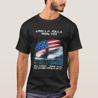 USS La Jolla SSN 701 Amerikaanse vlag onderzeeboot T-shirt