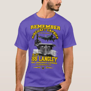 USS Langley CVL27 lichte vliegtuigen drager vetera T-shirt
