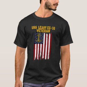USS Leahy CG 16 Cruiser Veterans Day Vaderdag T-shirt