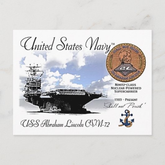 USS LINCOLN CVN-72 TRANSPORTEUR - CARTE POSTALE (Devant)