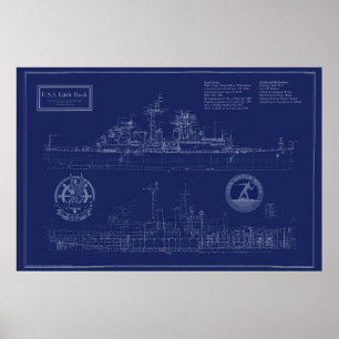 USS Little Rock-blauwdruk Poster