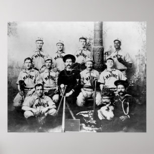 USS Maine Baseball Team in Havana Cuba Fotograp Poster