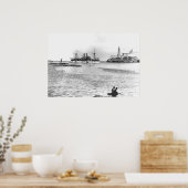 USS Maine in de haven van Havana Poster (Keuken)