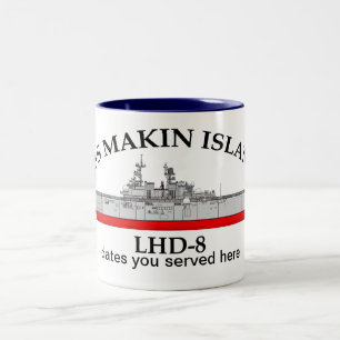 USS Makin Island, LHD-8, aanpasbare data gediend Tweekleurige Koffiemok