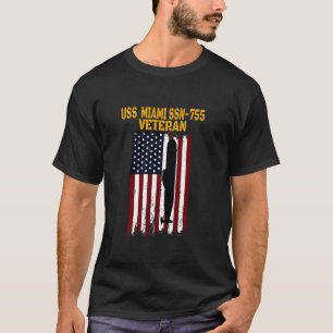 USS Miami SSN 755 Onderzeeboot Veterans Dag Vader T-shirt