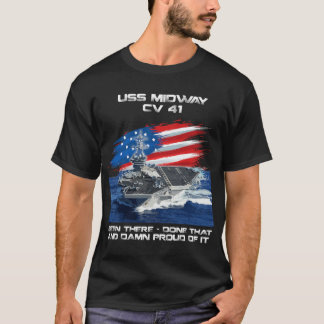 USS Midway CV 41 Vliegtuig transporteur Veteran US T-shirt