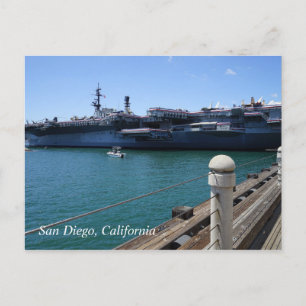 USS Midway in San Diego, Californië Briefkaart