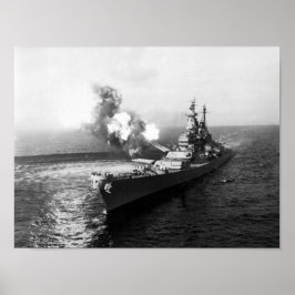 USS Missouri Firing Salvo - 1950 Poster