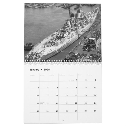USS Missouri Kalender (Jan 2026)