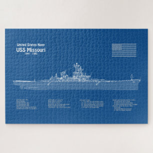 USS Missouri - Schip Blauwdruk Plannen ABD Legpuzzel