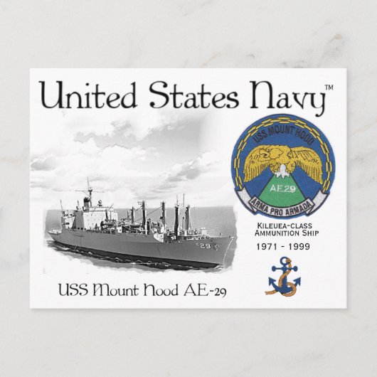 USS MOUNT HOOD AE-29 - CARTE POSTALE (Devant)