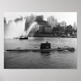 USS Nautilus verankerd in New York Harbour - 1958 Poster