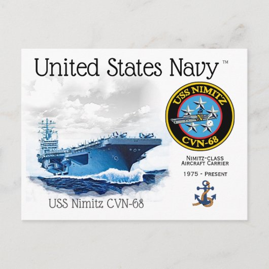USS NIMITZ CVN-68 VLIEGTUIG CARRIER - Briefkaart (Voorkant)
