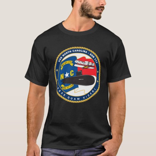 USS North Carolina (SSN-777) T-shirt (Voorkant)