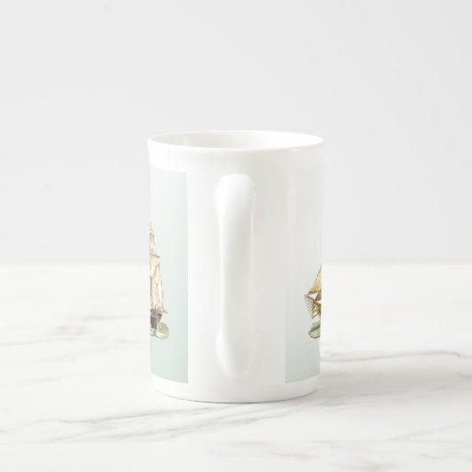 USS Pap Tall Ship Porselein Kop (Achterkant)