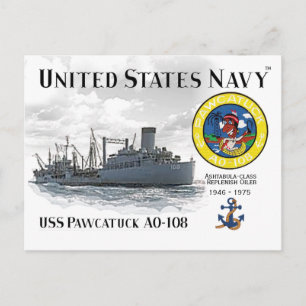 USS PAWCATUCK AO-108 BEVOORRADINGSTANKER - ANSI BRIEFKAART
