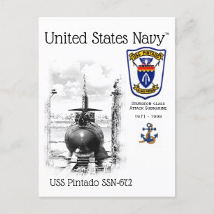 USS PINTADO SSN-672 ATTACK SUBMARINE - CARTE POSTA