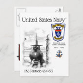 USS PINTADO SSN-672 ATTACK SUBMARINE - CARTE POSTA (Devant / Derrière)