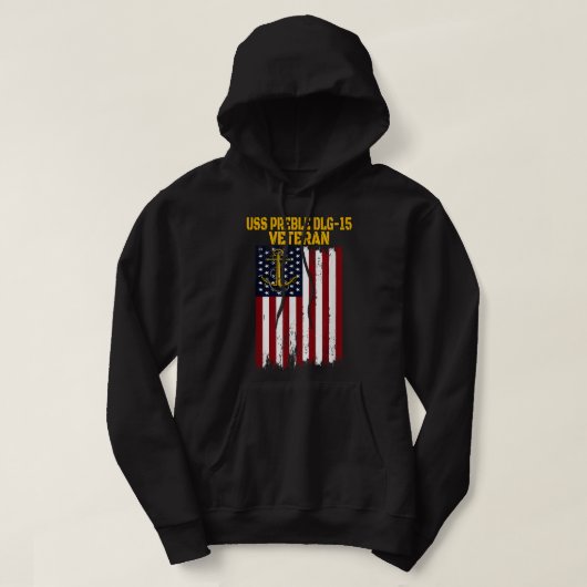 USS Preble DLG-15 Destroyer Vaderdag Veteran's Hoodie (Design voorkant)