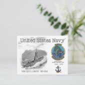 USS QUILLBACK SS-424 SUBMARINE Briefkaart (Staand voorkant)