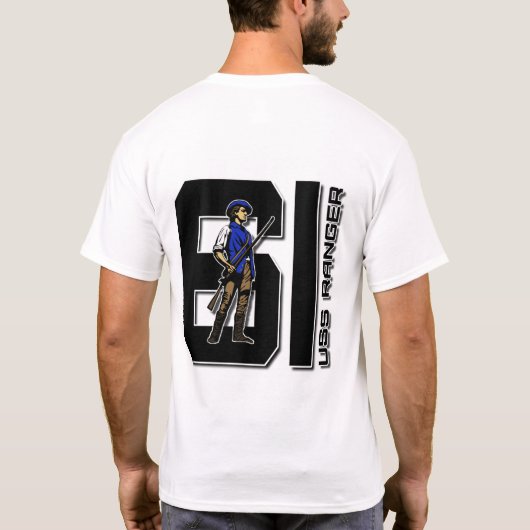 USS RANGER CV-61 SCOUT BLKLTR T-Shirt (Dos)