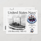USS RECOVERY ARS-43 REDDING EN BERGING SHI- POSTC BRIEFKAART (Voorkant / Achterkant)