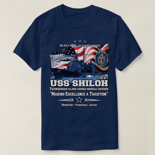 USS Shiloh CG67 CRUISER T-shirt (Design voorkant)