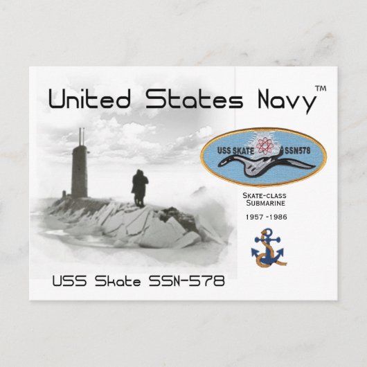 USS SKATE SSN-578 SUBMARINE - CARTE POSTALE (Devant)