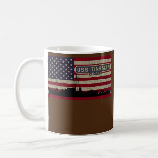 USS Tinsman DE 589 WW2 Schip Amerikaanse Vlag Koffiemok