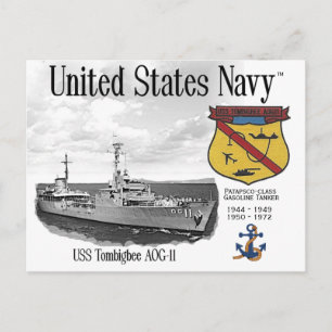 USS TOMBIGBEE AOG-11 BENZINE TANKER - POSTKAART