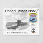 USS TULLIBEE SSN-597 ONDERZEEËR - BRIEFKAART (Voorkant)