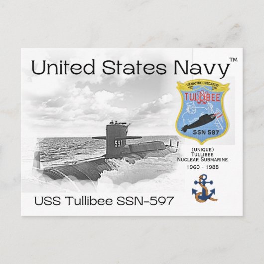 USS TULLIBEE SSN-597 SUBMARINE - CARTE POSTALE (Devant)