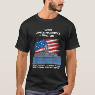 USS Underwood FFG 36 klasse fregat Amerikaanse vla T-shirt