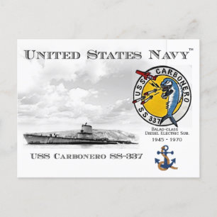 USS USS CARBONERO SS-337 SUBMARINE - BRIEFKAART