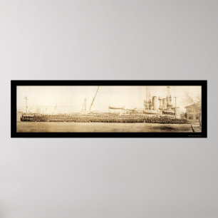 USS Utah Crew Foto 1912 Poster